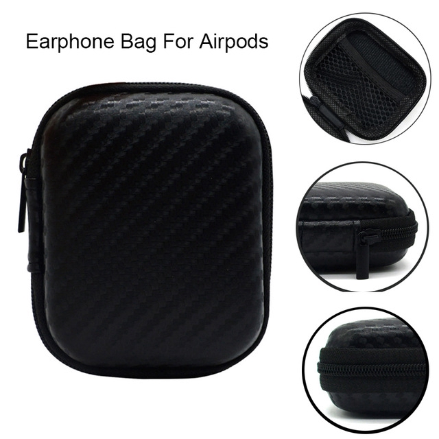 Túi đựng tai nghe Bluetooth không dây Airpods chống sốc mini màu đen