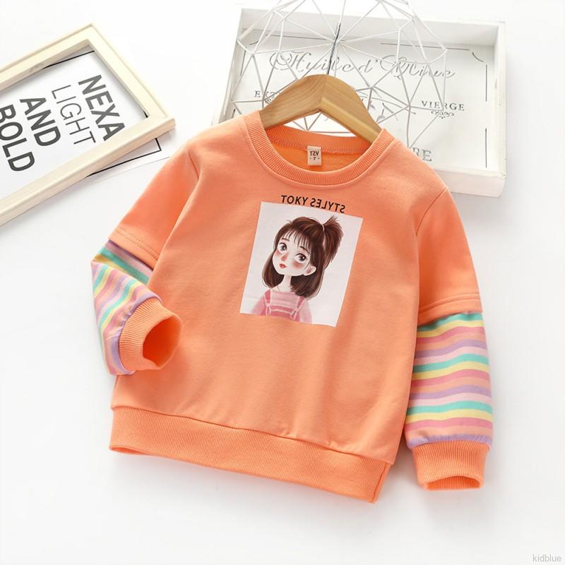 Áo Thun Dài Tay In Hình Hoạt Hình Cho Bé