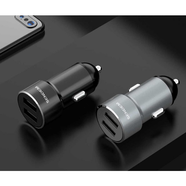 Cốc sạc Xe Hơi Sendem D7 2 cổng sạc dòng 3.4A bảo hành 1 năm