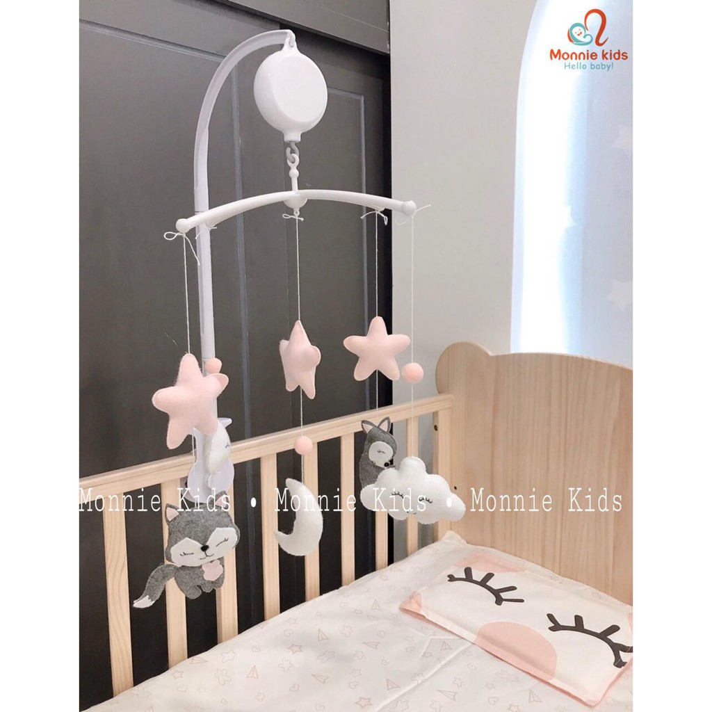 Đồ chơi treo nôi cũi cho bé Handmade, treo nôi kích thích thị giác cho trẻ - Monnie Kids