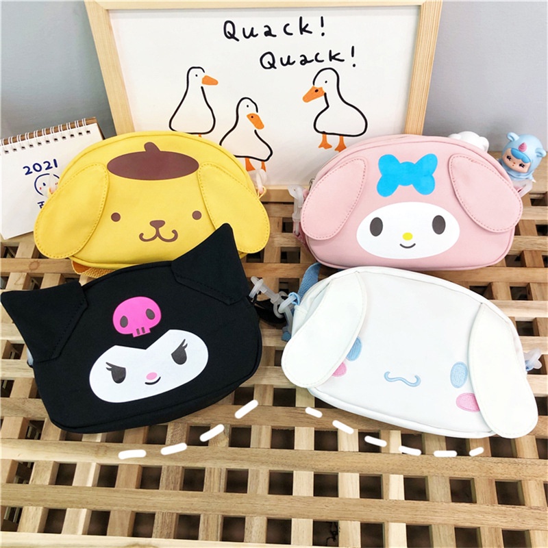 Túi đeo vai vải canvas in họa tiết hoạt hình Melody xinh xắn dễ thương cho nữ sinh