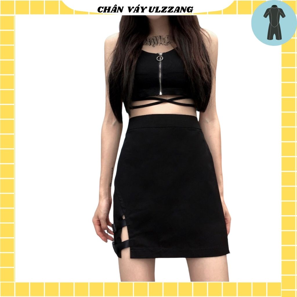 Chân váy ngắn vingate ulzzang , thiết kế cài  ,vải voan 2 lớp , có lớp quần trong