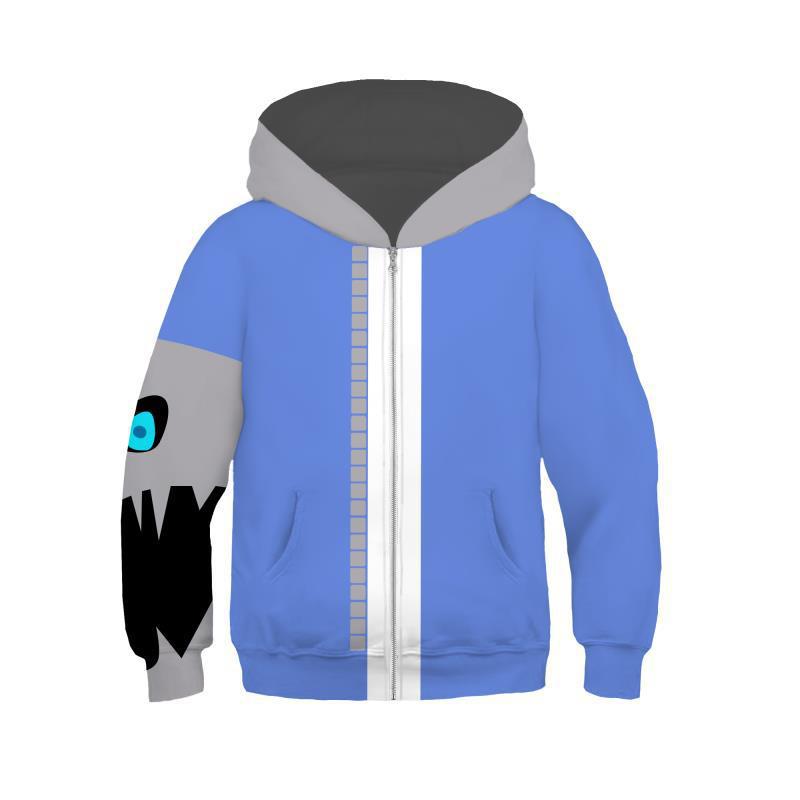 Áo hoodie/Áo khoác có dây khóa kéo trang trí hình ảnh Undertale Sans Peripheral 3D 2021 cho trẻ em