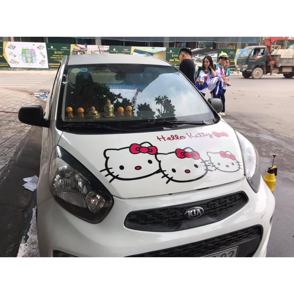 Tem Dán Capo Xe Hello kitty xinh xắn