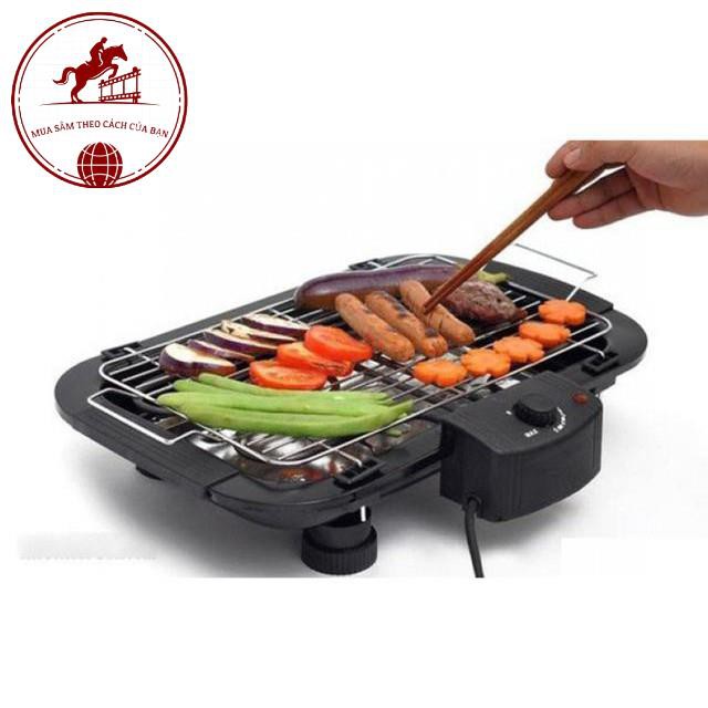 Bếp Nướng, Bếp Nướng Điện Cao Cấp Electric Barbecue Grill 2000W Không Khói, Tặng 1 Khăn Lau Cao Cấp