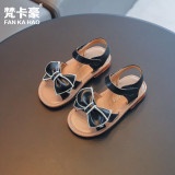 Sandal bé gái - dép quai hậu cho bé mẫu mới êm chân da mềm có nơ xinh xắn fankahao Babybees 202263