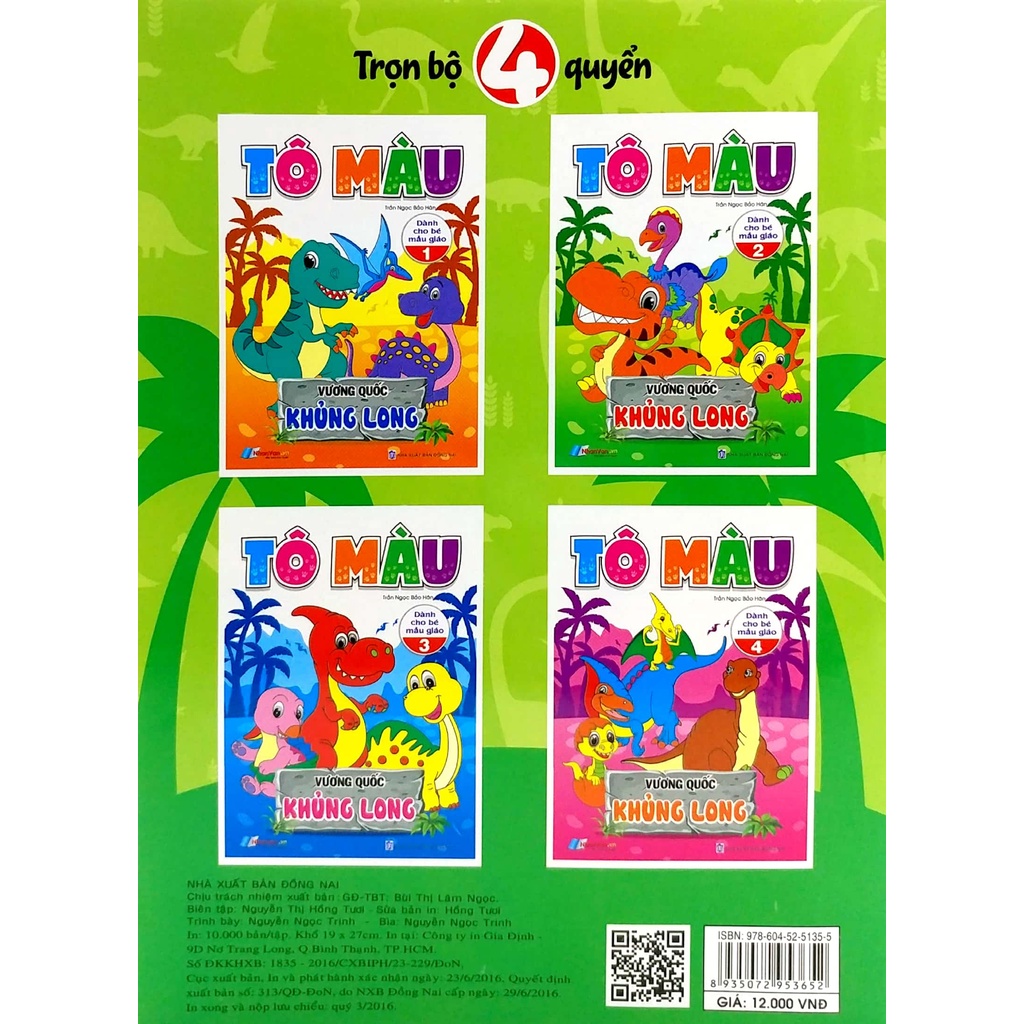 Sách Tô Màu - Vương Quốc Khủng Long - Tập 2