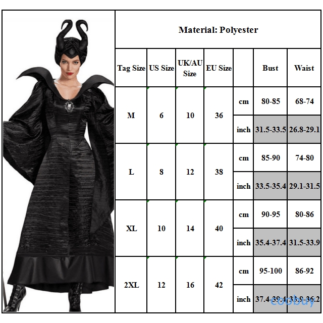 Bộ đồ hóa trang phù thủy Maleficent độc đáo cho nữ dịp Halloween
