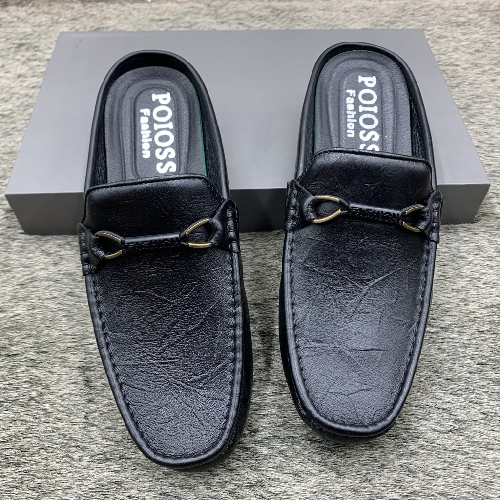 Giầy sục nam da bò siêu mềm lót thấm hút mồ hôi