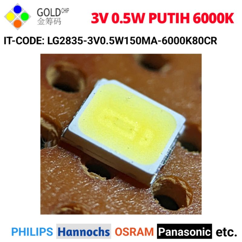 Đèn LED Smd 2835 3V 150MA 0.5W Ánh Sáng Trắng Ấm Đa Ứng Dụng