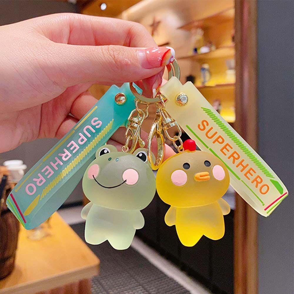 Móc Khóa Hình Ếch Thỏ Bằng Nhựa Resin Trong Suốt Dễ Thương