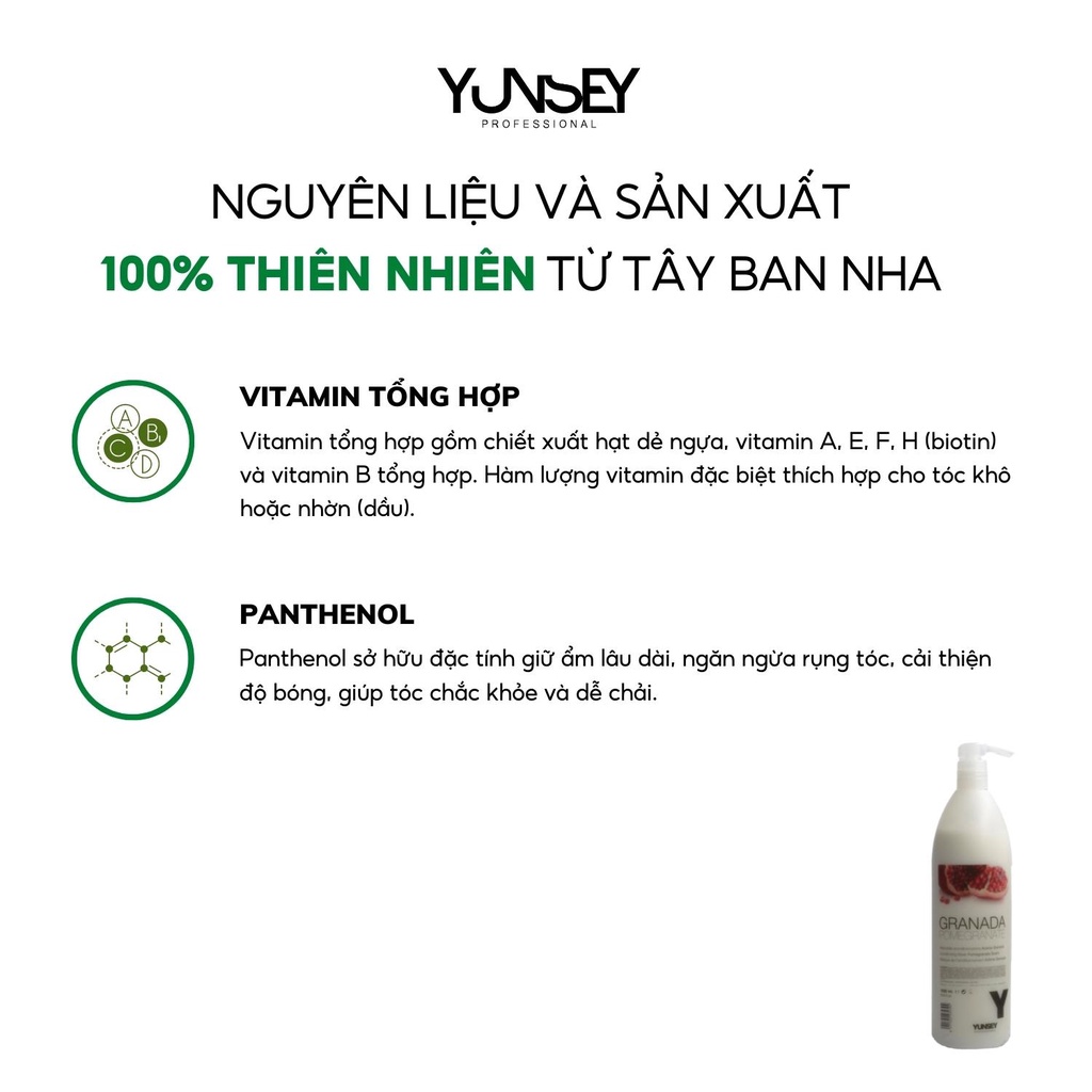 Mặt nạ ủ tóc hương lựu giúp tóc mềm mượt Yunsey Pomegranate Mask 1000ml