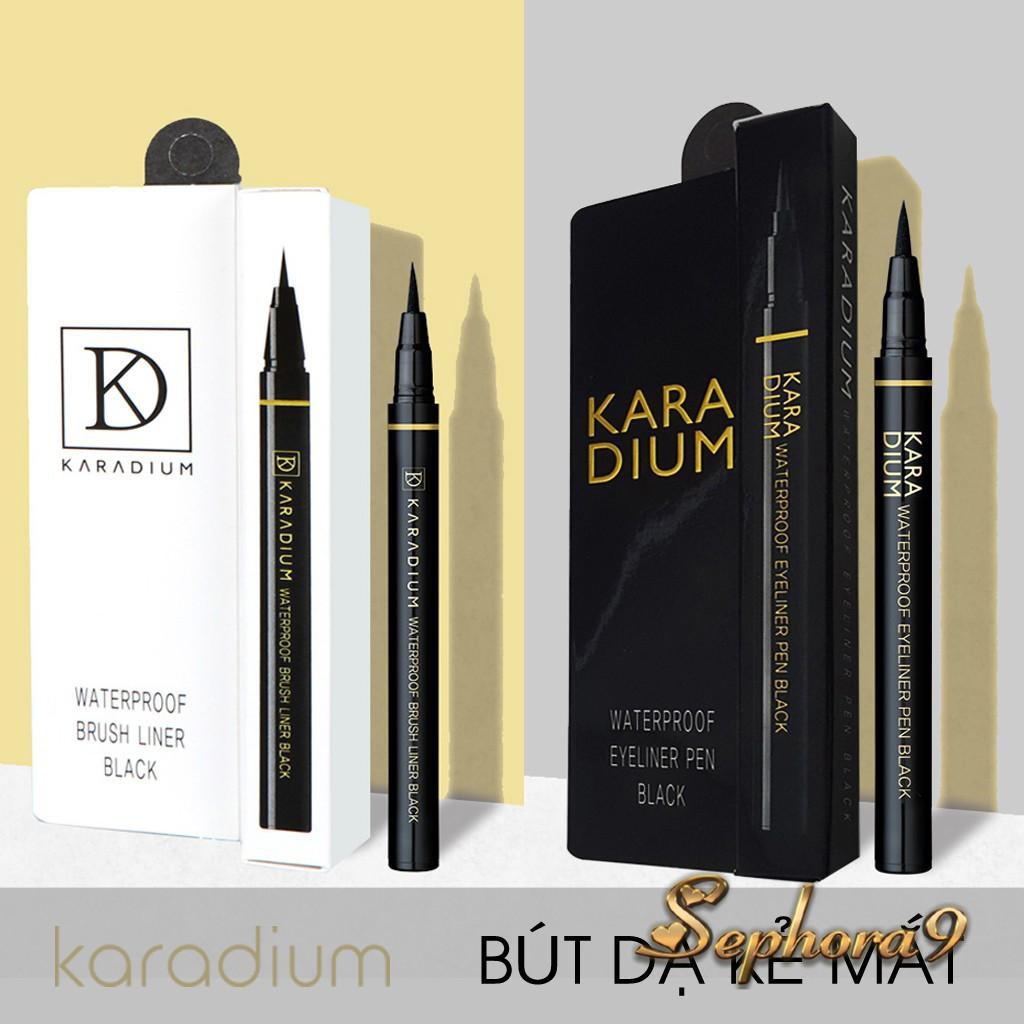 Kẻ mắt dạ siêu mảnh dễ kẻ Karadium Waterproof Brush Liner Black chống nước