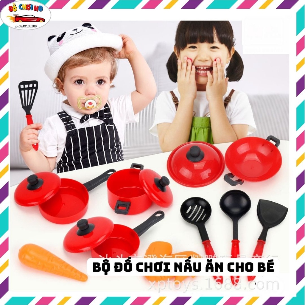 Bộ đồ chơi nấu ăn, đồ chơi bé gái, vỉ đồ chơi nhà bếp cho bé màu đỏ