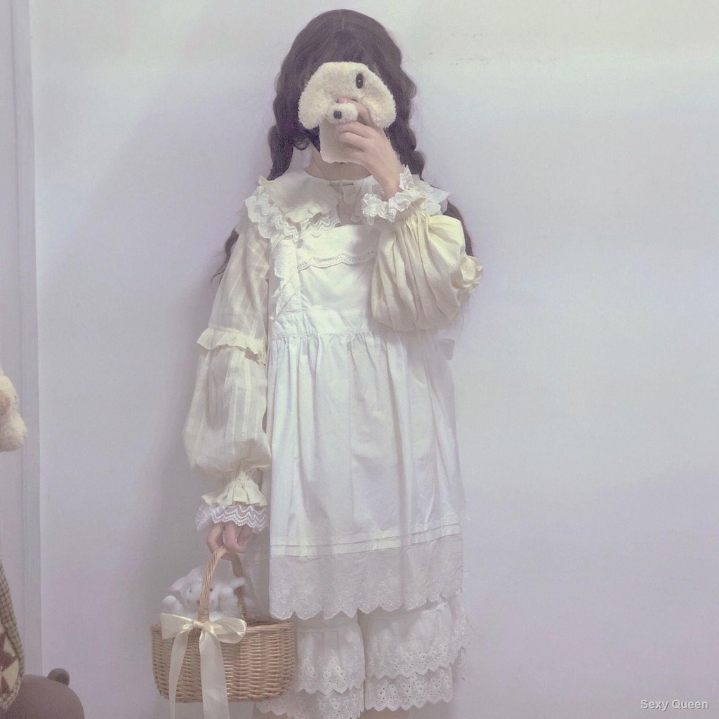 Áo Sơ Mi Dài Tay Phối Ren Phong Cách Lolita Dễ Thương