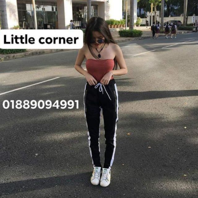 Track pants quần zip sọc unisex nam nữ kèm ảnh thật