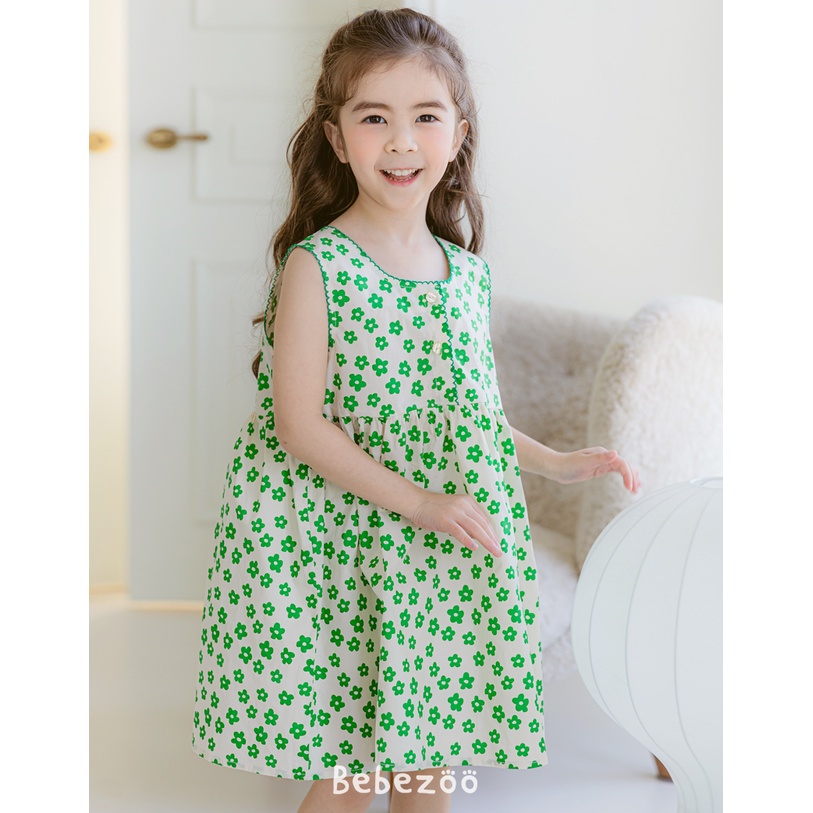 Váy bé gái Hàn Quốc Bebezoo cao cấp _ Green Daisy