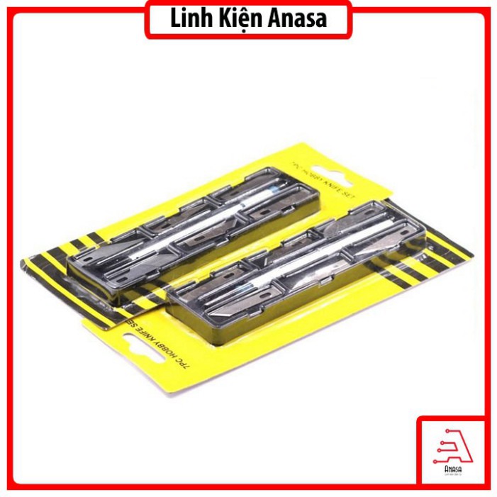[Flash Sale] Dao Khắc Trổ Cán Bạc Kèm 6 Lưỡi Khắc Trổ cắt tỉa đa năng