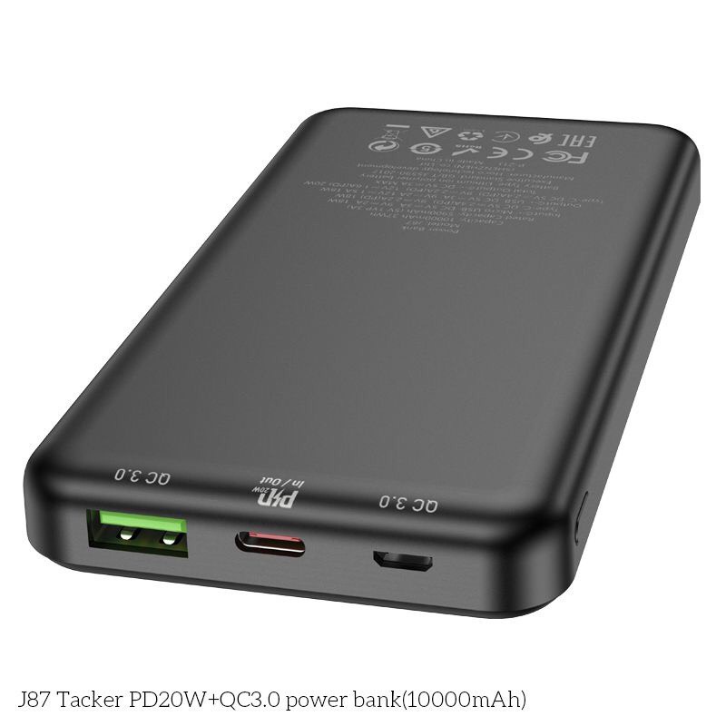 Pin Sạc Dự Phòng Hoco J87 10000mAh Chính Hãng Dòng PD 20W, QC3.0/ PD3.0/ SCP/ AFC Quick charge Power Bank.