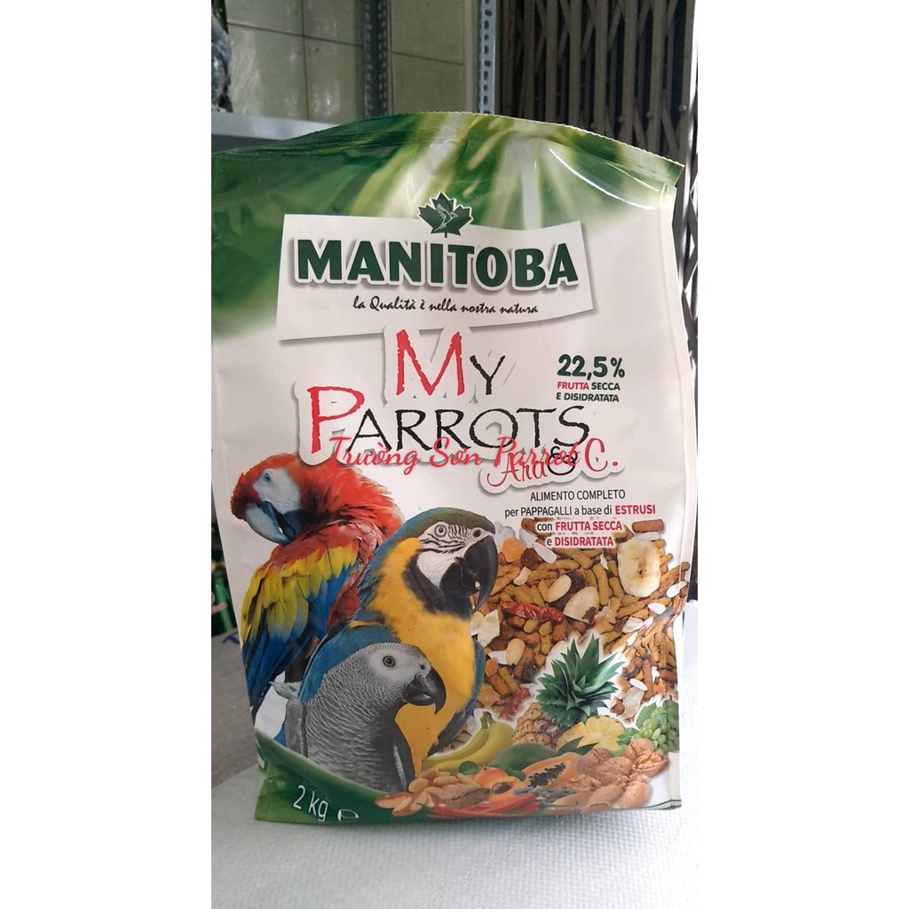 Thức ăn viên và trái cây cho vẹt trung và vẹt lớn MY PARROT ARA & C của Ý