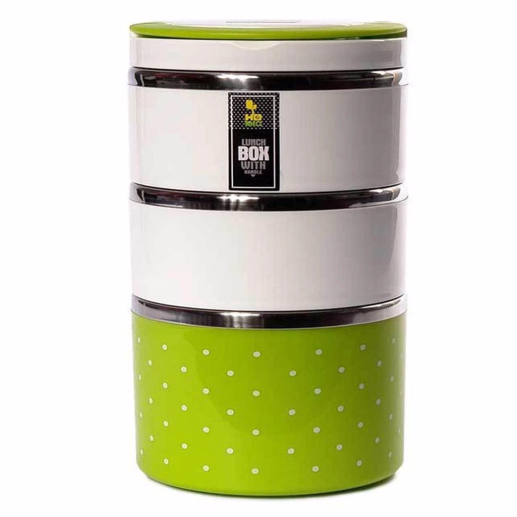 Hộp cơm giữ nhiệt 3 tầng ruột Inox tiện lợi Ms-65