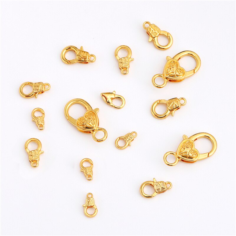 Khóa kiểu tôm hùm kim loại mạ vàng 18K tiện dụng làm trang sức DIY