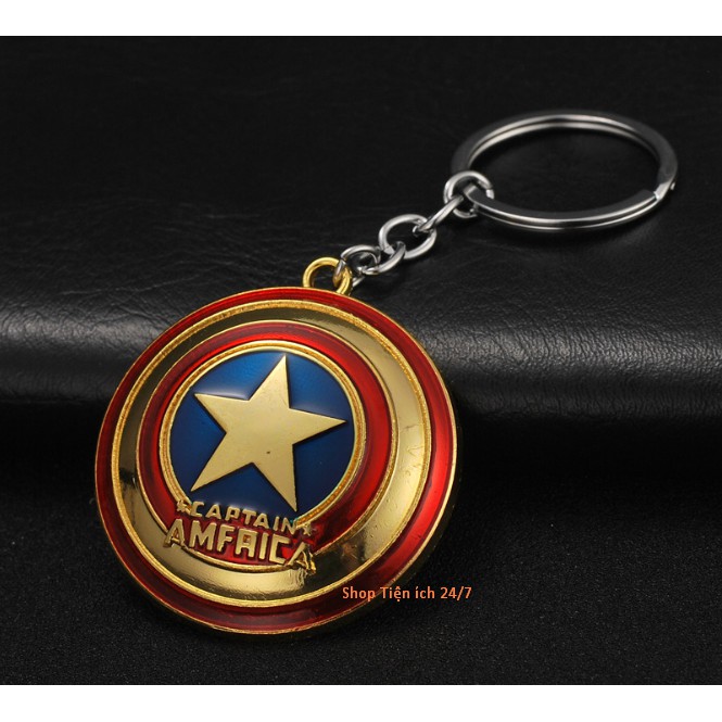 Móc khóa khiên Caption American  Đội trưởng Mỹ Chiến binh mùa đông- móc chìa khóa  siêu anh hùng Avengers marvel