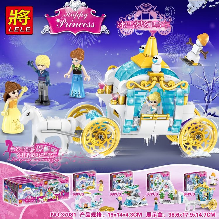 Đồ chơi lego công chúa Elsa Anna hoàng tử kèm xe ngựa sang trọng Frozen 1 siêu đẹp Happy Princess Dream