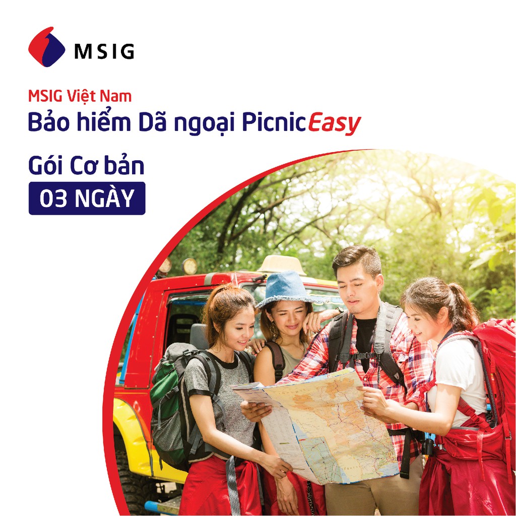 Toàn Quốc [E-Voucher] Bảo hiểm dã ngoại MSIG PicnicEasy - Gói cơ bản - 3 ngày