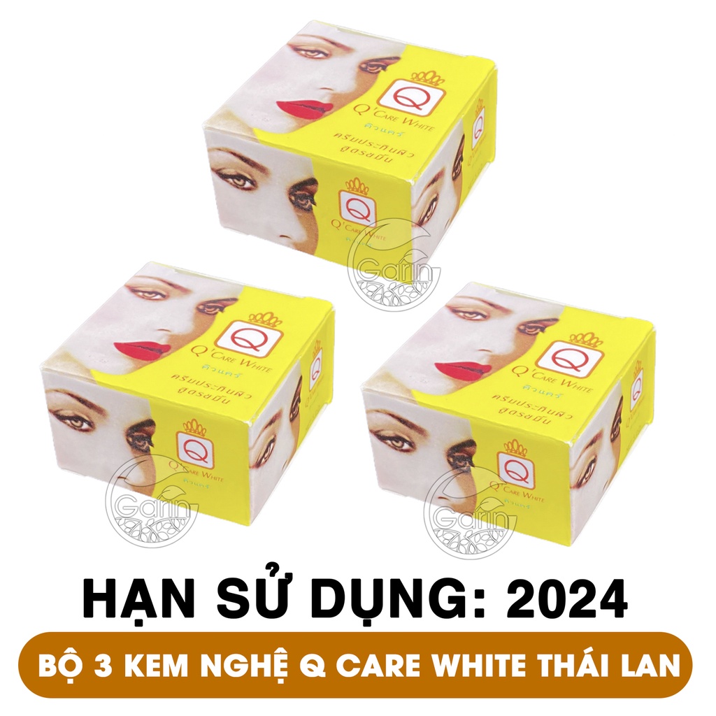 Bộ 3 hộp kem nghệ q'care white Thái Lan 5g x3 hết mụn, mờ nám tàn nhang cho làn da trắng hồng Mỹ Phẩm Sỉ Emer