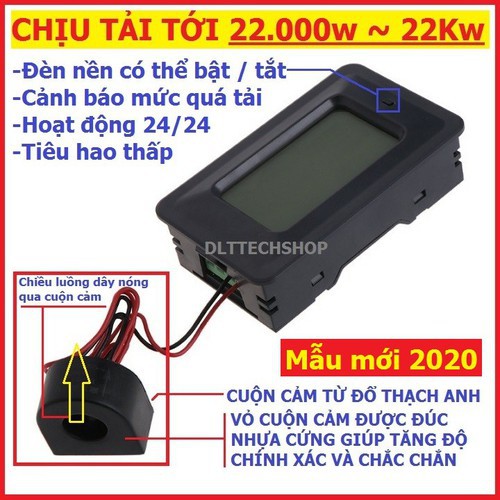 Thiết bị đo công suất 100A công tơ đồng hồ điện tử