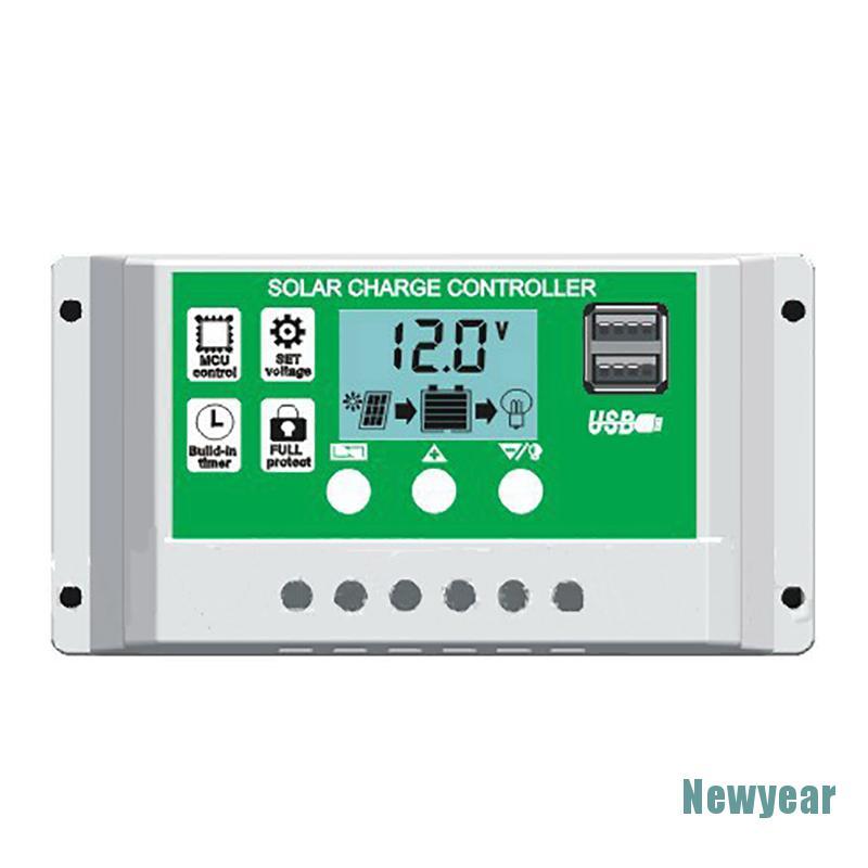 Bộ Điều Khiển Sạc Năng Lượng Mặt Trời Pwm 60a 12v 24v Màn Hình Lcd