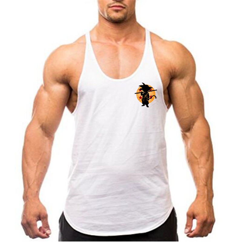 Áo ba lỗ nam tập gym in hình tôn ngộ không tùy chọn màu sắc
