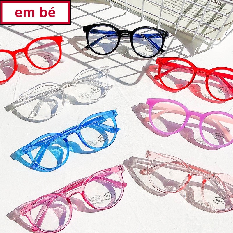 Kính mắt chống bức xạ và ánh sáng xanh cho bé 2-9 tuổi, gọng cổ điển, phù hợp học online trên máy tính, mã H2801
