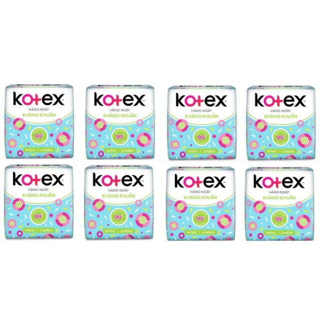 8 gói Băng vệ sinh Kotex hàng ngày hương tự nhiên 8 miếng