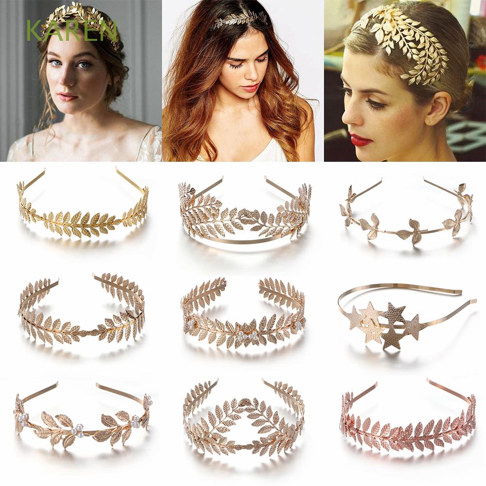 KAREN Tiara|Crowns Hair Jewelry Headpiece  Leaves Hair Bands