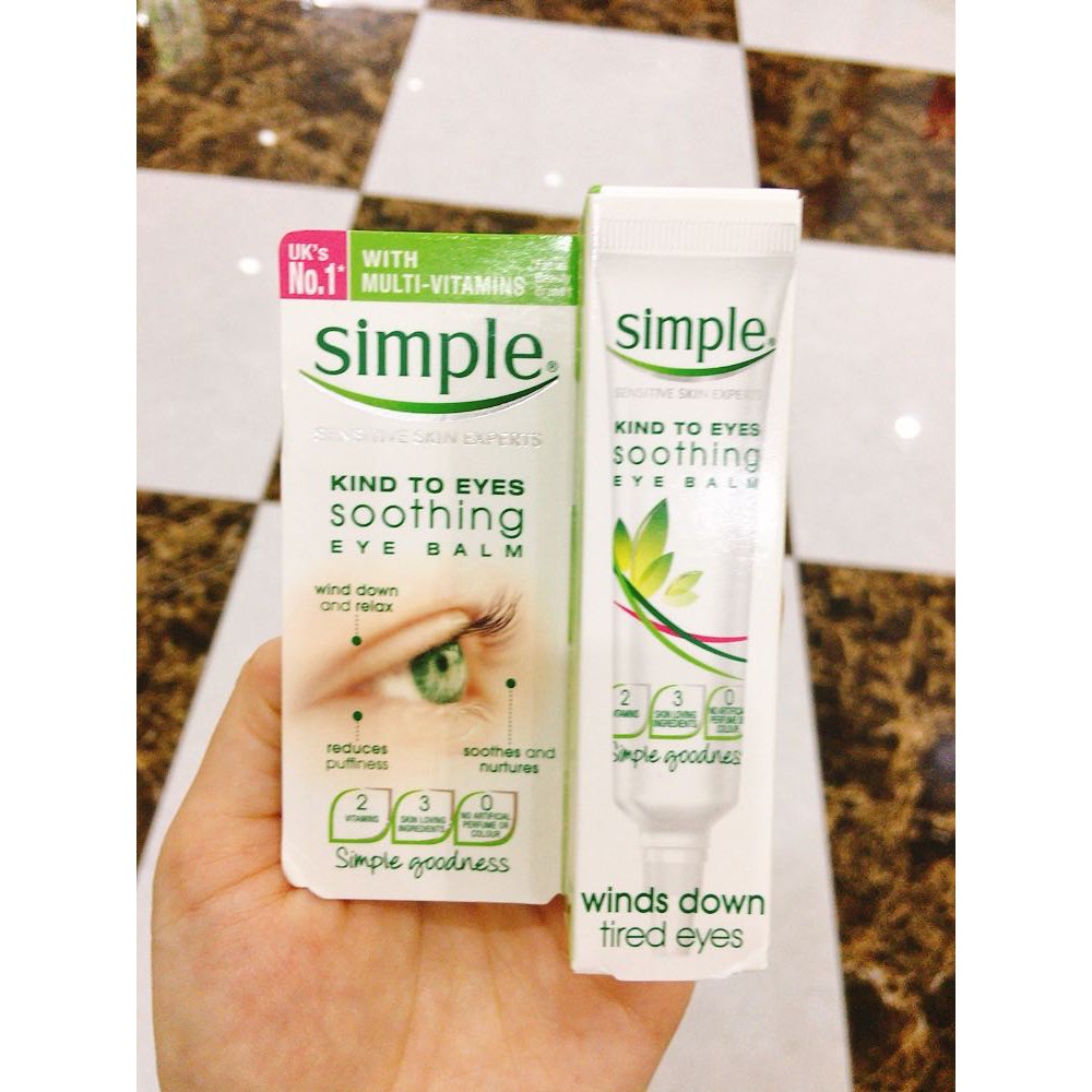 Hàng chuẩn dẹp Kem mắt Simple Kind To Eyes Soothing Eye Balm