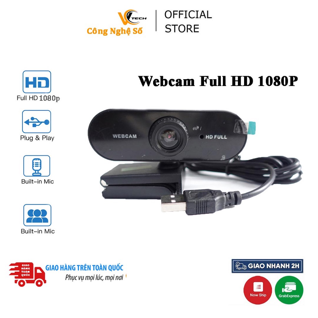 Webcam máy tính full HD 1080P | webcam cho pc tích hợp mic, hình ảnh sống động, rõ nét | Bảo hành 6 tháng