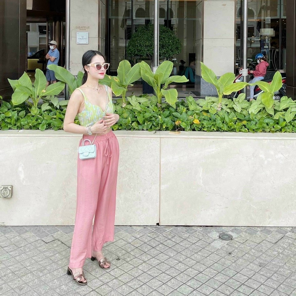 Quần dài Ống Rộng Đũi Nữ thắt nơ