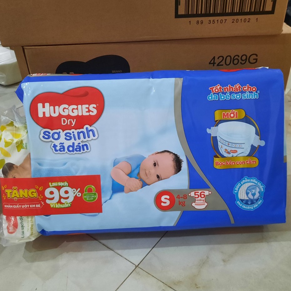 Tã dán Huggies sơ sinh S56 miếng siêu mềm