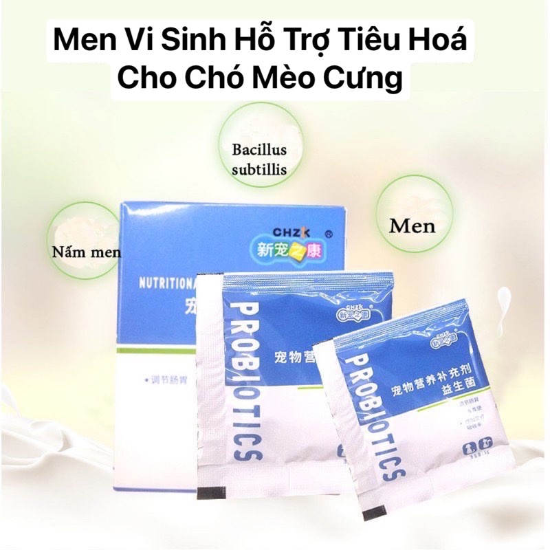 Men vi sinh cho chó mèo CHZK Ngăn ngừa các bệnh đường tiêu hóa Phòng ngừa các bệnh viêm đường ruột - 9 tỉ vi sinh