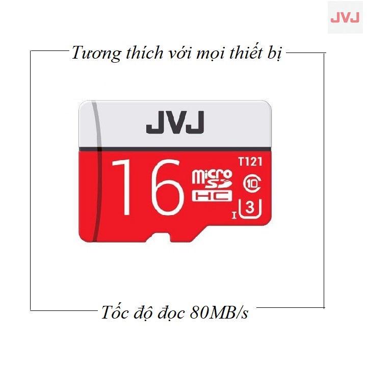 Thẻ nhớ 16Gb JVJ Pro U3 Class 10 - Chuyên dụng CAMERA, Điện thoại, Máy ảnh chuyển dụng tốc độ cao 90Mb/s | BigBuy360 - bigbuy360.vn