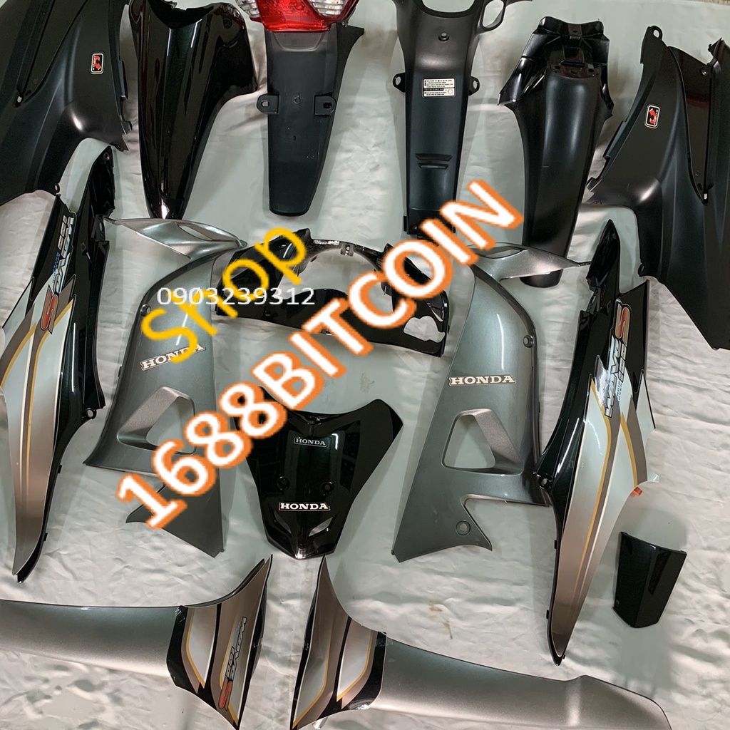 Bộ vỏ -Dàn áo xe Wave S100 màu ĐEN TẶNG TEM -Wave RS-Wave A100 -WAVE 50cc -đời 2006 -2016 nhựa nguyên sinh ABS