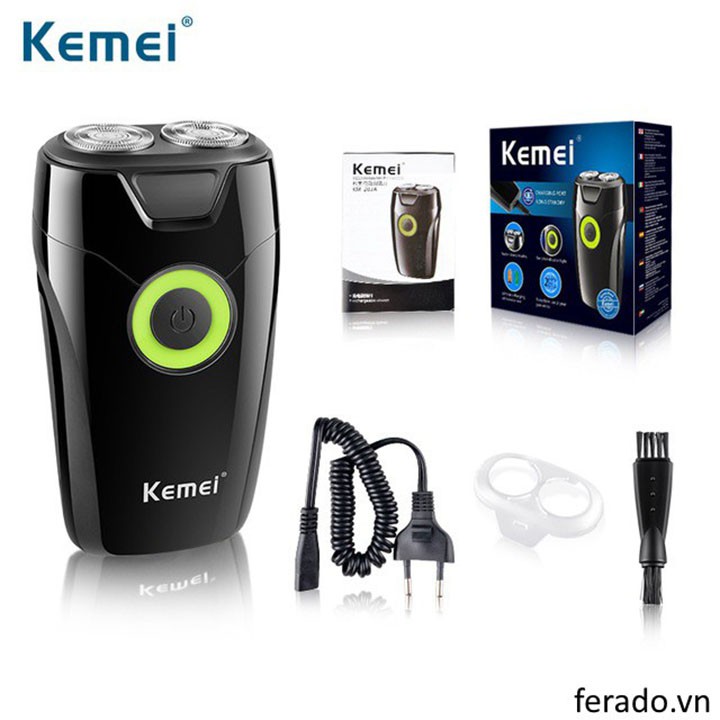 Máy cạo râu Kemei lưỡi cắt kép KM-2016 (Đen) ST2S624