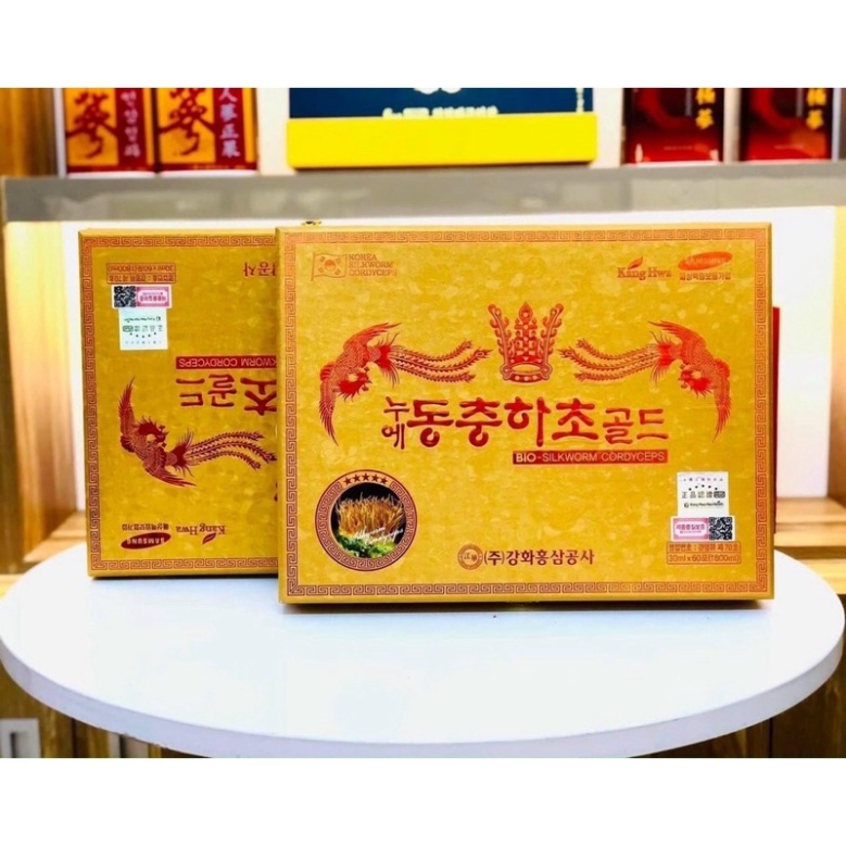 Nước Đông Trùng Hạ Thảo Hàn Quốc hộp vàng 60 gói * 30ml (Bio-Silkworm Cordyceps)