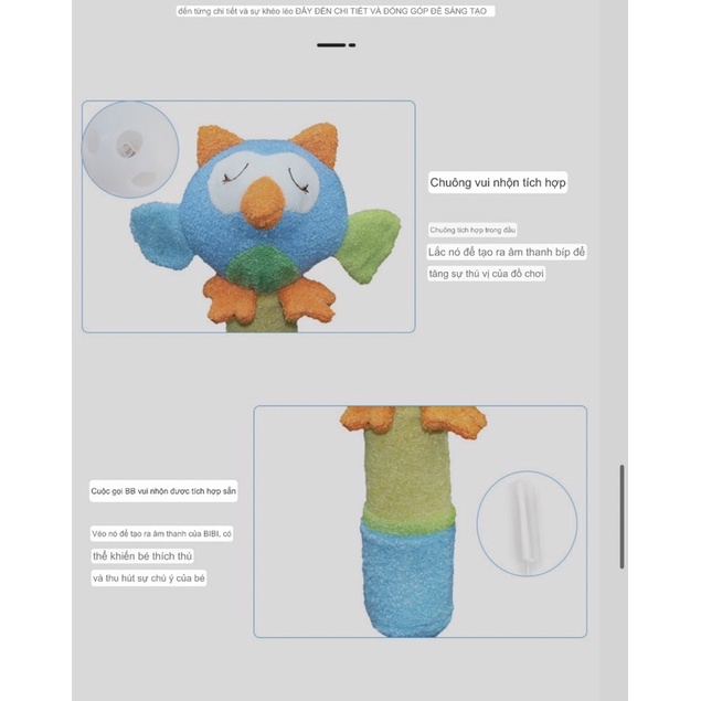 Thú Bông Cầm Tay Cho Bé Đồ Chơi Chút Chít Lục Lạc Cầm Tay Augleka TCT33