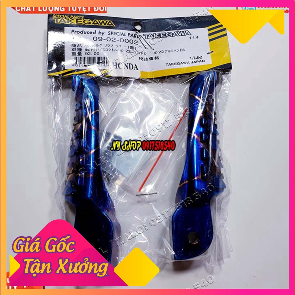 🥇 GÁC CHÂN SAU TAKEGAWA JAPAN NHÔM NGUYÊN KHỐI CHO HONDA - YAMAHA  ( MÀU XANH TITAN) 🥇 (Ảnh Sp thật)