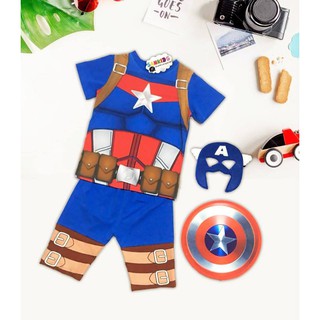 Quần áo Đội trưởng Mỹ mẫu 2019 - tặng kèm mặt nạ và khiên Captain