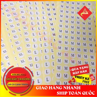 [COMBO]_50 tờ decal tem dán size quần áo_Nhãn mác acca_Hàng bán sẵn, nhận in theo yêu cầu