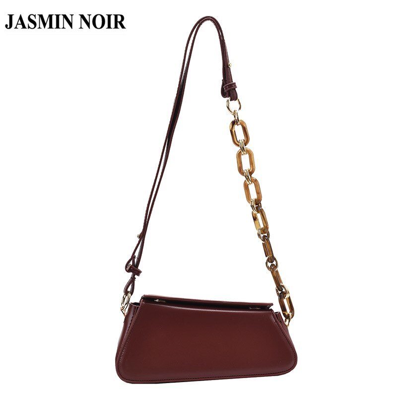 Túi Đeo Chéo Jasmin Noir Da Pu Phối Dây Xích Cỡ Nhỏ Thời Trang Cho Phụ Nữ